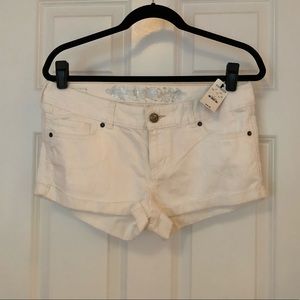 White denim shorts